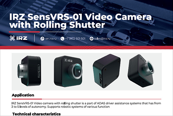 IRZ SensVRS-01 Video camera with rolling shutter