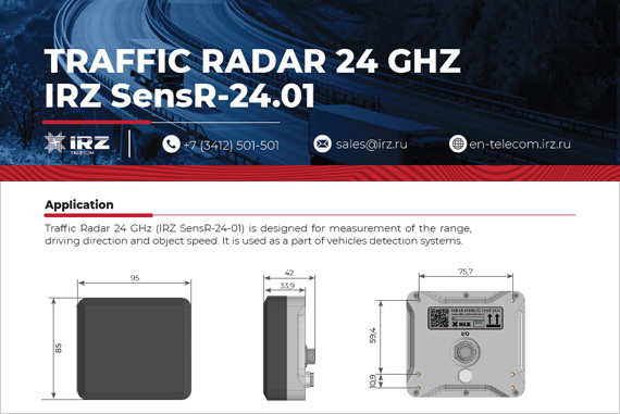 Radar 24 GHz (IRZ SensR-24.01)